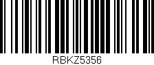 Código de barras (EAN, GTIN, SKU, ISBN): 'RBKZ5356'