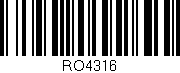 Código de barras (EAN, GTIN, SKU, ISBN): 'RO4316'