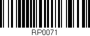 Código de barras (EAN, GTIN, SKU, ISBN): 'RP0071'