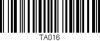 Código de barras (EAN, GTIN, SKU, ISBN): 'TA016'