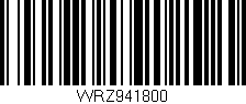 Código de barras (EAN, GTIN, SKU, ISBN): 'WRZ941800'