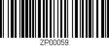 Código de barras (EAN, GTIN, SKU, ISBN): 'ZP00059'