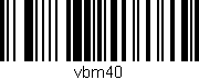 Código de barras (EAN, GTIN, SKU, ISBN): 'vbm40'