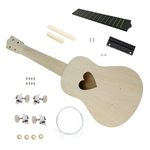21 Inch Ukulele DIY Kit Set Basswood Havaí Guitarra Iniciante Instrumentos musicais para Handwork Campanha Pintura pais-criança (Forma Heart-shaped)