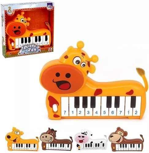 1 Teclado Piano Musical Infantil Zoo Bichinhos a Pilha na Caixa Wellkids - Wellmix
