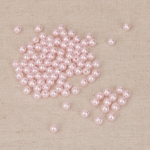100pcs Rodada Acrílico Faux Pearl Loose Beads Spacer Para Fazer Jóias-Rosa / B