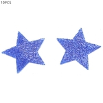 10pcs strass estrela Applique ferro em tecidos Patch para Sapatos Bag Hat (azul puro)