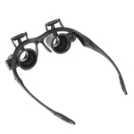 10X 15X 20X 25X Lupa Duplo LED Lâmpadas Eye Glasses Lens Magnifier