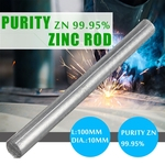 10x100mm 99.95% ânodo de alta pureza hastes de zinco para fabricação de soldagem brasagem galvanoplastia de metal sólido barra redonda ferramenta