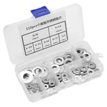 110Pcs Stainless Steel Imperial Standard Washers Flat Washer Assortment Kit ecl