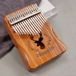 17 Key Kalimba Thumb portátil Piano Padrão Zebra Madeira rena Panel Board Malinba Dedo Musical Instruments