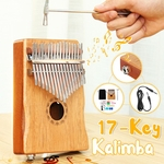 17 Teclas Kalimba Thumb Piano Conjunto Com Coletor Elétrico para Link Speaker Sólida Corpo Mogno Instrumento Musical Dedo Piano Brinquedos