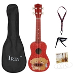 21inch Ukulele Padrão Urso bonito Basswood Ukelele Mini Guitarra 4 Cordas Musical Instruments com saco + Strap + Cordas + Capo