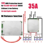 1PC 13S 35A Protection Board 48V com circuito integrado BMS PCB Balance para 18650 bateria de lítio (Red Rodapé)
