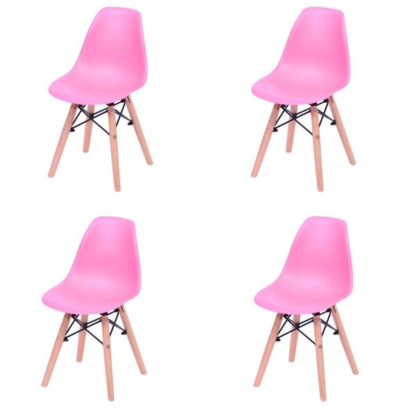 4 Cadeira Eames Eiffel Infantil Rosa Decoradeira