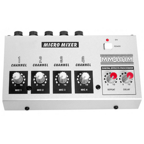 401 M - Mesa de Som / Micro Mixer 4 Canais P/ Microfone 401m Csr