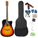 41inch Basswood guitarra Cutaway guitarra Fingerboard madeira Incluir Bag + Strap + Cordas + Escolha + Seis buracos Sintonia Flauta + Capo + Wrench + pano de polimento