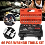 46Pcs Ratchet Wrench Spanner Socket Repair Tools Kit Casa / reparação de carro