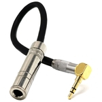3.5 Male Plug Jack Stereo to 6.35 Female Stereo Extension Cable Angled Audio Line cable