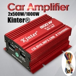 500W 2 Canais Mini Carro Amplificador de Áudio Amplificador Suporte USB MP3 Entrada FM com Remoto