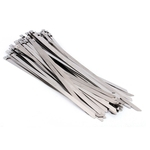 50pcs 12" Stainless Steel Exhaust Wrap Coated Self Locking Cable Zip Ties