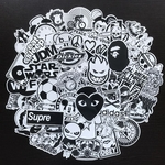 50pcs / Car Set maré negra branco adesivos de vinil Dope Etiqueta Graffiti decalques
