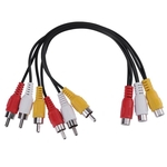 25cm 3 RCA Jack Fêmea Para 6 RCA Male Plug Splitter Audio Video AV Adapter Cable