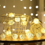 3.5M 20 LED Sepaktakraw Luzes Cordas Outdoor Waterproof Wedding Party Battery Box Noite Lamp Festival Quintal Decoração
