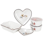 FLY 5Pcs / Set Ceramic coração Louça Sea Starfish isolados Bacia Baking Placa Dinnerware Set Tableware set