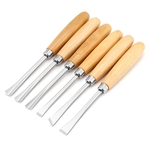 6 Pcs Professional Wood Handle Carving Chisels Tools, Woodworking Sculpting Wood Carving Chisel Set for DIY Art Craft Clay Carpentry