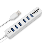 6-Port USB 2.0 Data Hub 2 em 1 SD / TF multi USB Combo com três pés de cabo para Mac, PC, drives flash USB e outros dispositivos