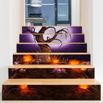6pcs / Set Horror removível impermeável Stair Adesivos Decoração para Halloween