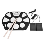 9-Pad Foldable Electronic Drum Set Electric Roll up Drum Pads w/ Drumsticks New