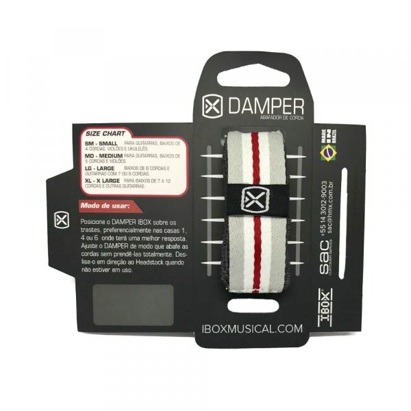 Abafador de Cordas em Tecido Ibox DKSM01 Damper Confort SM GR/WH/RD - AC1908 - Ibox Musical