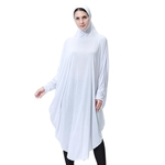 Abaya Muçulmano Árabe Uma Peça Overhead Hijab Oração Kaftan Robe Vestido M Branco