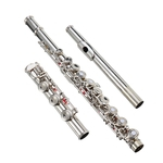 Aberto 17 Furos C Flauta de Prata Banhado a Níquel Conjunto de Flauta para Iniciantes Com Estojo Acolchoado Divisão E Chave Instrumento de Sopro de Madeira