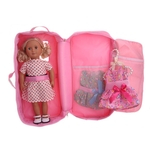 Acess¨®rios boneca Travel Suitcase saco de armazenamento Wardrobe saco para 18 polegadas boneca PK