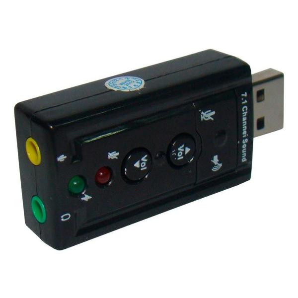 Adaptador Placa de Som Usb 7.1 para Entrada P2 Fone Microfone - PS3 - Oem