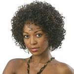 Afro Kinky Curly Synthetic Lace Front Wig Glueless Lace Wigs With Baby Hair Short Curly Black Mix Brown Wigs