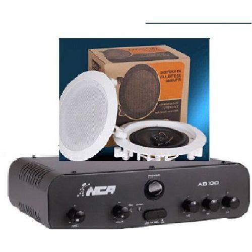 Amplificador AB100 NCA + 1 PAR Caixa Gesso DR500