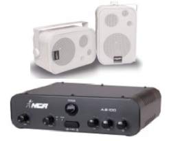 Amplificador AB100 NCA + 1 Par Caixa SP400 Branca