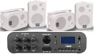 Amplificador AB100BT ESTÉREO NCA (Bluetooth) + 2 Pares Caixa SP400 Branca