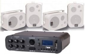 Amplificador AB100BT NCA ( Bluetooth ) + 2 Pares Caixa SP400 Branca