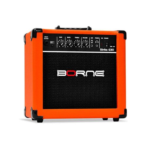Amplificador Borne P/ Guitarra Strike G30 15 Watts Rms na Cor Laranja