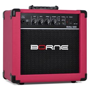 Amplificador Cubo Guitarra Borne G30 Rosa Pink C/ Distorção