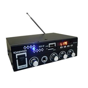 Amplificador de Potência SoundVoice RC-01-BT - Bluetooth/USB/FM com Entrada Microfone 60W