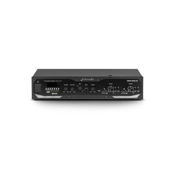 Amplificador de Som Ambiente 2 Canais 600W GR 5000 APP Frahm USB/FM/Bluetooth/SD Card/Gongo/Microfone