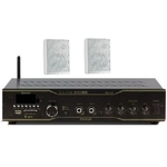 Amplificador Frahm Slim 3000BT app + 2 caixas PS200 brancas