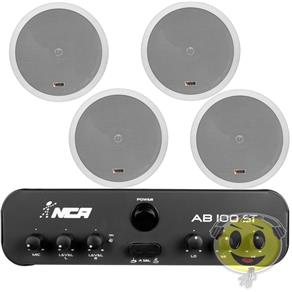 Amplificador Nca Ab 100 St Stereo Home Ambiente + 4 Arandela