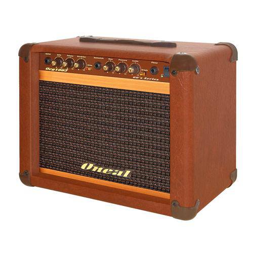 Amplificador para Guitarra Oneal Ocg-100f Mr - Marrom, 30wrms, com Overdrive e Pedal Footswitch.